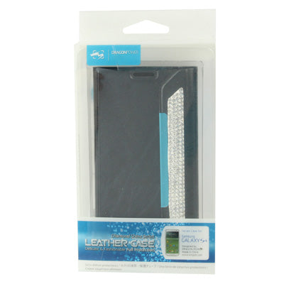 Wallet Style Diamond Encrusted Roots Texture Horizontal Flip Leather Case for Galaxy S IV / i9500