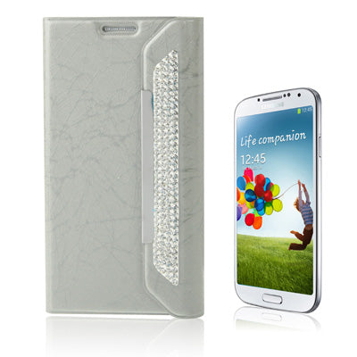 Wallet Style Diamond Encrusted Roots Texture Horizontal Flip Leather Case for Galaxy S IV / i9500