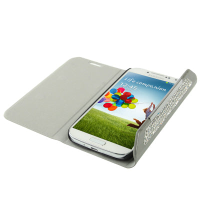 Wallet Style Diamond Encrusted Roots Texture Horizontal Flip Leather Case for Galaxy S IV / i9500