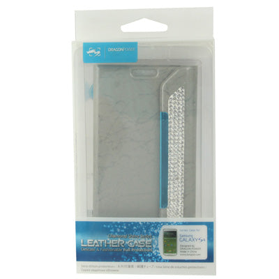 Wallet Style Diamond Encrusted Roots Texture Horizontal Flip Leather Case for Galaxy S IV / i9500