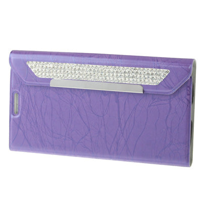 Wallet Style Diamond Encrusted Roots Texture Horizontal Flip Leather Case for Galaxy S IV / i9500