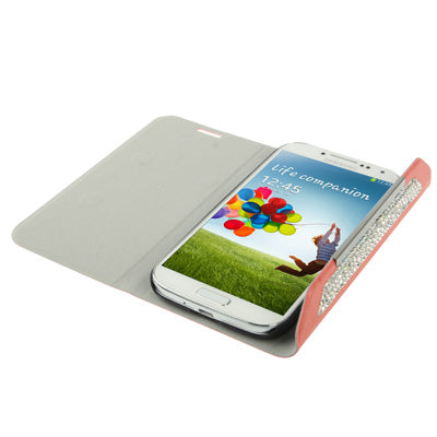 Wallet Style Diamond Encrusted Roots Texture Horizontal Flip Leather Case for Galaxy S IV / i9500
