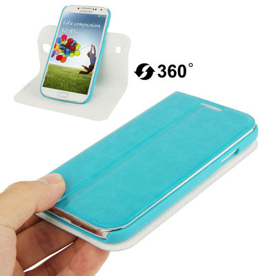 360 Degree Rotatable Crazy Horse Texture Leather Case for Galaxy S IV / i9500