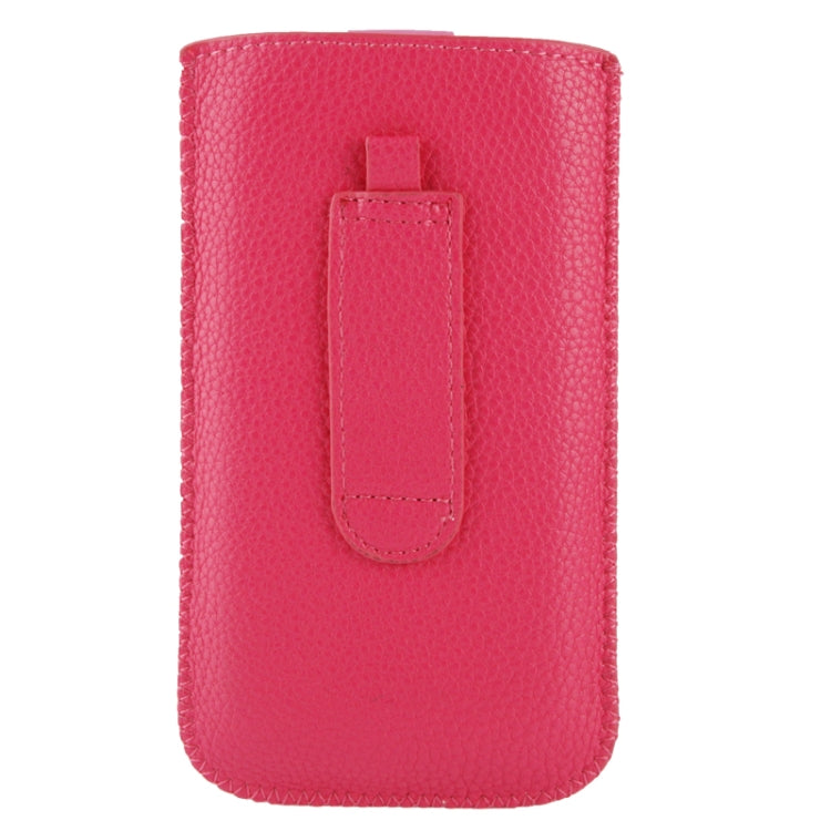 Universal Litchi Texture Leather Case Pocket Sleeve Bag with Pull Up Tab for Samsung S IV / i9500 / i9300  / i9250 / i8750 / iPhone 5 / HTC One / ASUS PadFone2 / HTC G23 / Sony LT29i / Sony L36h / LG E960 / Sony M35h / LG P880 / LG E975 / Nokia Lumia 920
