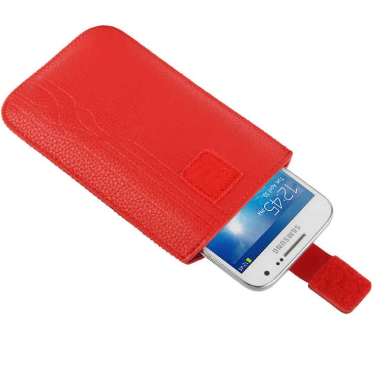 Universal Litchi Texture Leather Case Pocket Sleeve Bag with Pull Up Tab for Samsung S IV / i9500 / i9300  / i9250 / i8750 / iPhone 5 / HTC One / ASUS PadFone2 / HTC G23 / Sony LT29i / Sony L36h / LG E960 / Sony M35h / LG P880 / LG E975 / Nokia Lumia 920