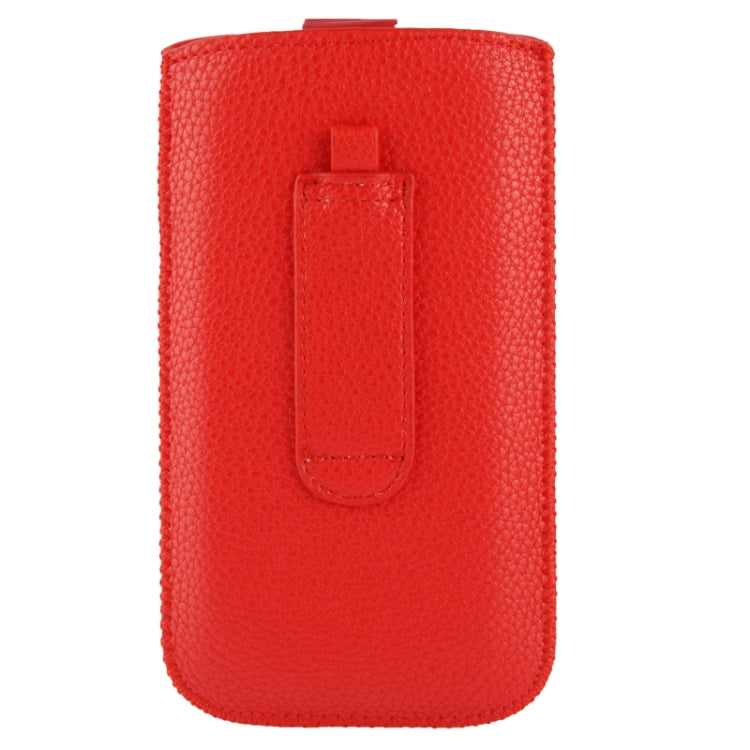 Universal Litchi Texture Leather Case Pocket Sleeve Bag with Pull Up Tab for Samsung S IV / i9500 / i9300  / i9250 / i8750 / iPhone 5 / HTC One / ASUS PadFone2 / HTC G23 / Sony LT29i / Sony L36h / LG E960 / Sony M35h / LG P880 / LG E975 / Nokia Lumia 920