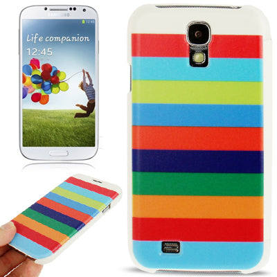 Rainbow Cross Texture Horizontal Flip Leather Case for Galaxy S IV / i9500
