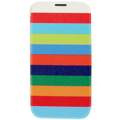 Rainbow Cross Texture Horizontal Flip Leather Case for Galaxy S IV / i9500