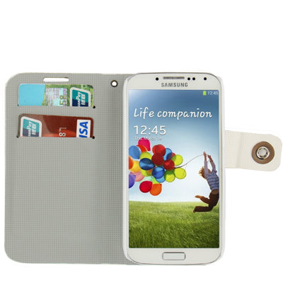 Flash Lines Button Leather Case with Credit Card Slots & Holder for Galaxy S IV / i9500
