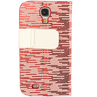 Flash Lines Button Leather Case with Credit Card Slots & Holder for Galaxy S IV / i9500
