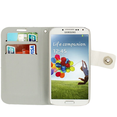 Flash Lines Button Leather Case with Credit Card Slots & Holder for Galaxy S IV / i9500