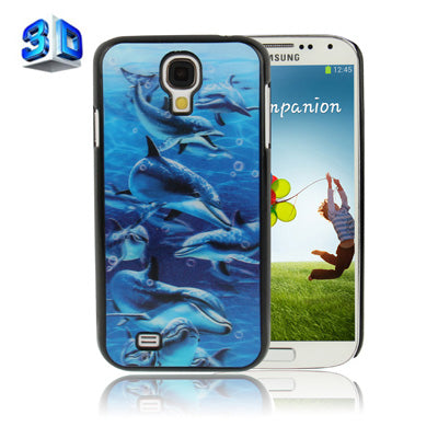 3D Effects Seabed World of Dolphins Pattern Plastic Case for Galaxy S IV / i9500