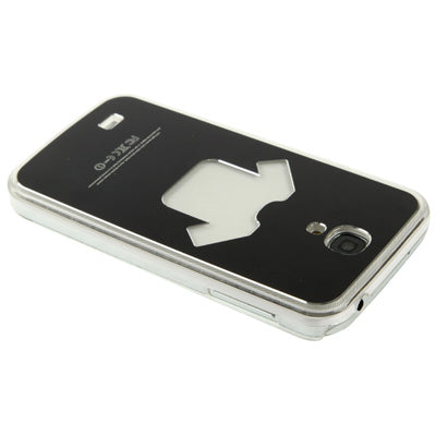Clothes Pattern Hollow LED Changed Sense Flash Light Effect Pasting Metal Plastic Case for Galaxy S IV / i9500