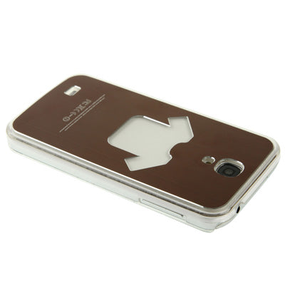 Clothes Pattern Hollow LED Changed Sense Flash Light Effect Pasting Metal Plastic Case for Galaxy S IV / i9500