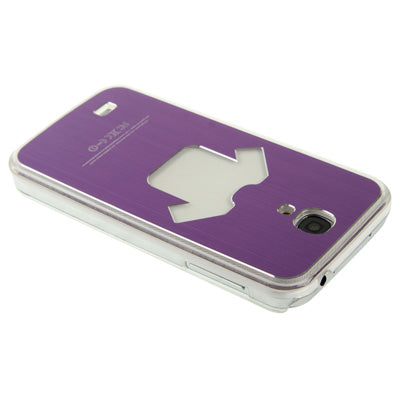 Clothes Pattern Hollow LED Changed Sense Flash Light Effect Pasting Metal Plastic Case for Galaxy S IV / i9500