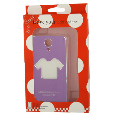 Clothes Pattern Hollow LED Changed Sense Flash Light Effect Pasting Metal Plastic Case for Galaxy S IV / i9500