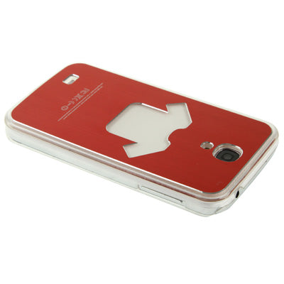 Clothes Pattern Hollow LED Changed Sense Flash Light Effect Pasting Metal Plastic Case for Galaxy S IV / i9500