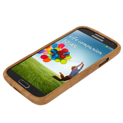 Tree Woodcarving Pattern Carbonized Bamboo Material Case for Galaxy S IV / i9500