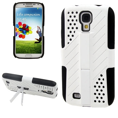 Plastic + Silicon Combination Case with Retractable Holder for Galaxy S IV / i9500