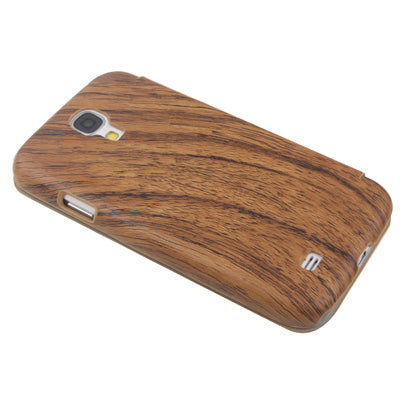 Wood Texture Horizontal Flip Leather Case with Sleep / Wake-up Function & Credit Card Slot for Galaxy S IV / i9500
