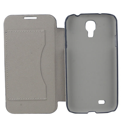 Jeans Style Flip Leather Case with Sleep / Wake-up Function & Credit Card Slot for Galaxy S IV / i9500(Dark Blue)