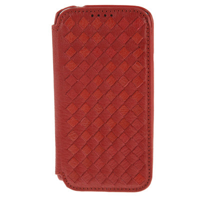 Luxury Leather Series Weave Texture Horizontal Flip Imported Sheepskin Case for Galaxy S IV / i9500