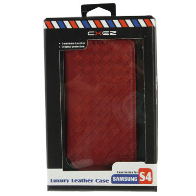 Luxury Leather Series Weave Texture Horizontal Flip Imported Sheepskin Case for Galaxy S IV / i9500