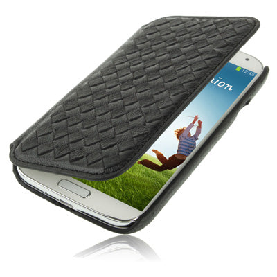 Luxury Leather Series Weave Texture Horizontal Flip Imported Sheepskin Case for Galaxy S IV / i9500