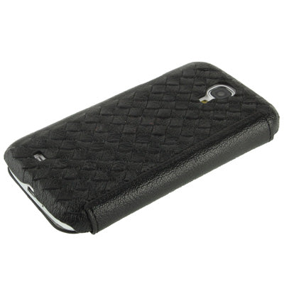 Luxury Leather Series Weave Texture Horizontal Flip Imported Sheepskin Case for Galaxy S IV / i9500