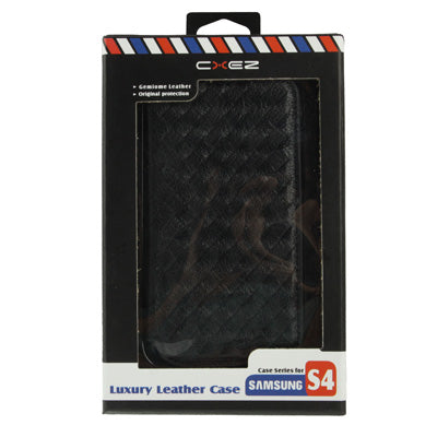 Luxury Leather Series Weave Texture Horizontal Flip Imported Sheepskin Case for Galaxy S IV / i9500