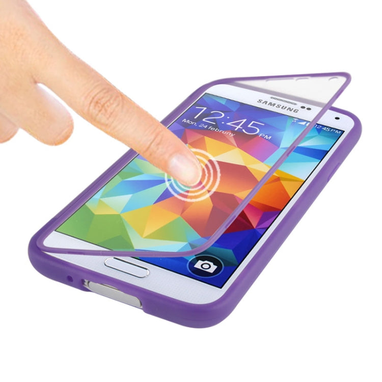 Touch Screen Flip Frosted TPU Case for Galaxy S5 / G900