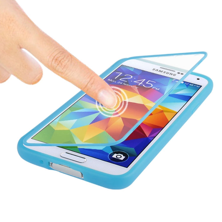 Touch Screen Flip Frosted TPU Case for Galaxy S5 / G900
