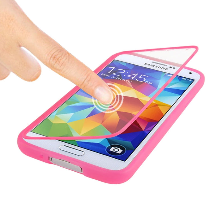 Touch Screen Flip Frosted TPU Case for Galaxy S5 / G900