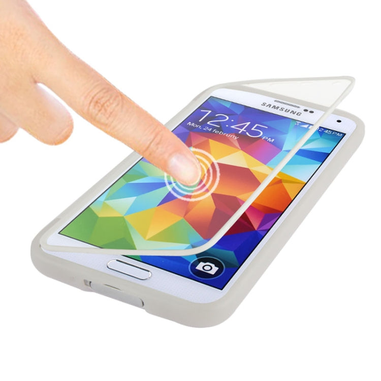 Touch Screen Flip Frosted TPU Case for Galaxy S5 / G900