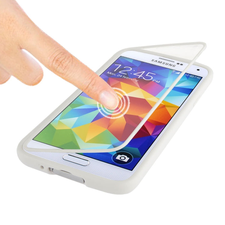 Touch Screen Flip Frosted TPU Case for Galaxy S5 / G900