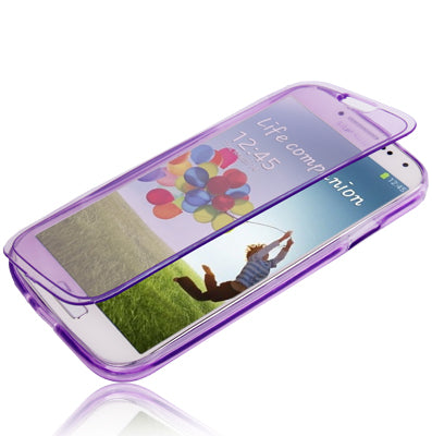 Flip Translucent Protection TPU Case for Galaxy S IV / i9500(Purple)