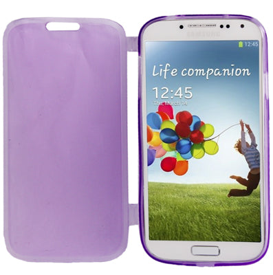 Flip Translucent Protection TPU Case for Galaxy S IV / i9500(Purple)