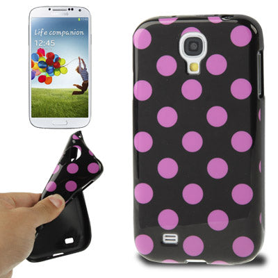 Black and Purple Dot Pattern  TPU Case for Galaxy S IV / i9500(Black)