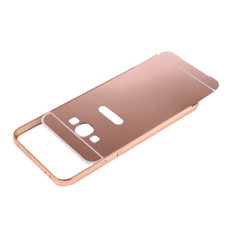 Fashionable Electroplating Push Pull Back Shell Cover + Metal Bumper Frame for Galaxy E5 / E500