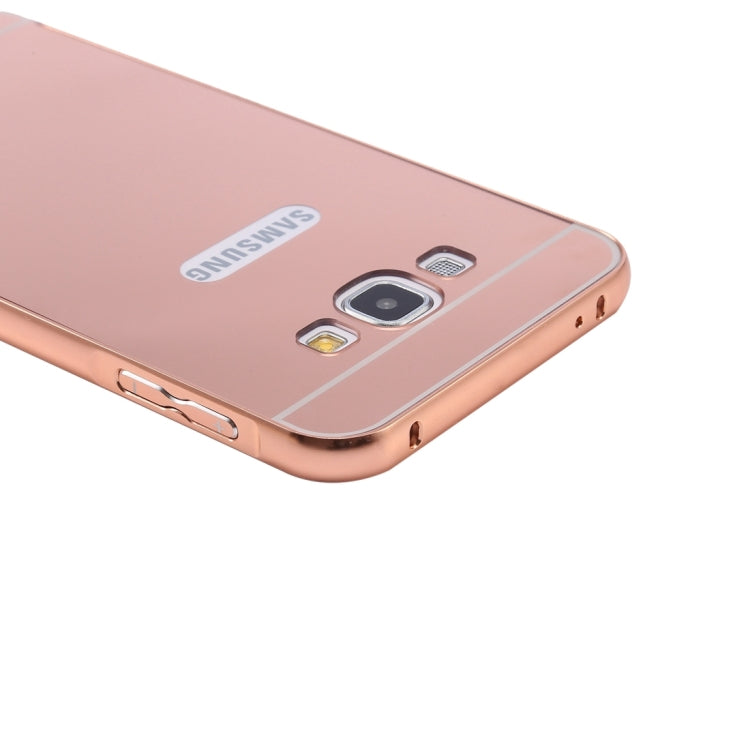 Fashionable Electroplating Push Pull Back Shell Cover + Metal Bumper Frame for Galaxy E5 / E500