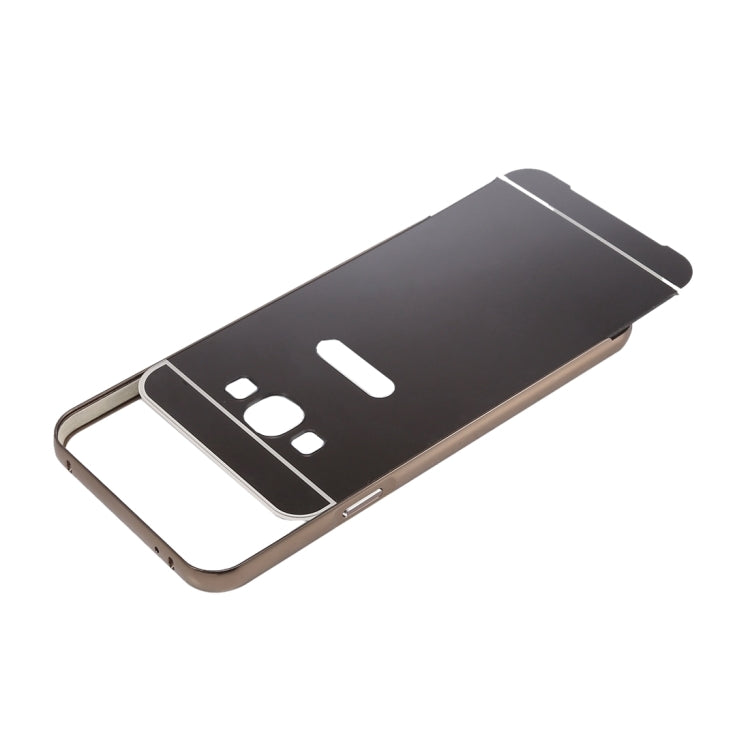 Fashionable Electroplating Push Pull Back Shell Cover + Metal Bumper Frame for Galaxy E5 / E500
