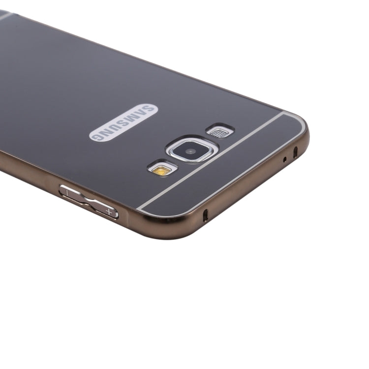 Fashionable Electroplating Push Pull Back Shell Cover + Metal Bumper Frame for Galaxy E5 / E500