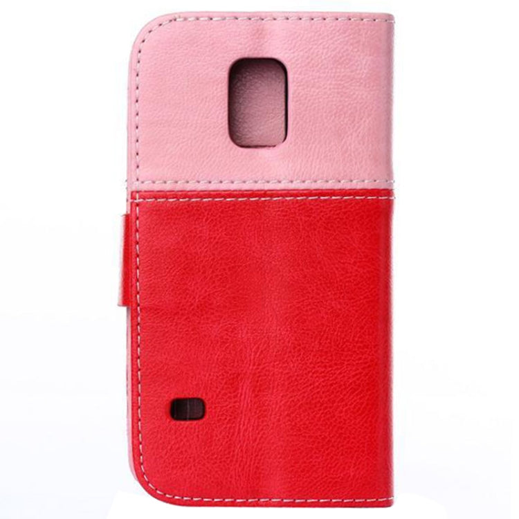 2-color Smile Pattern Leather Case with Card Slots & Holder for Galaxy S5 mini