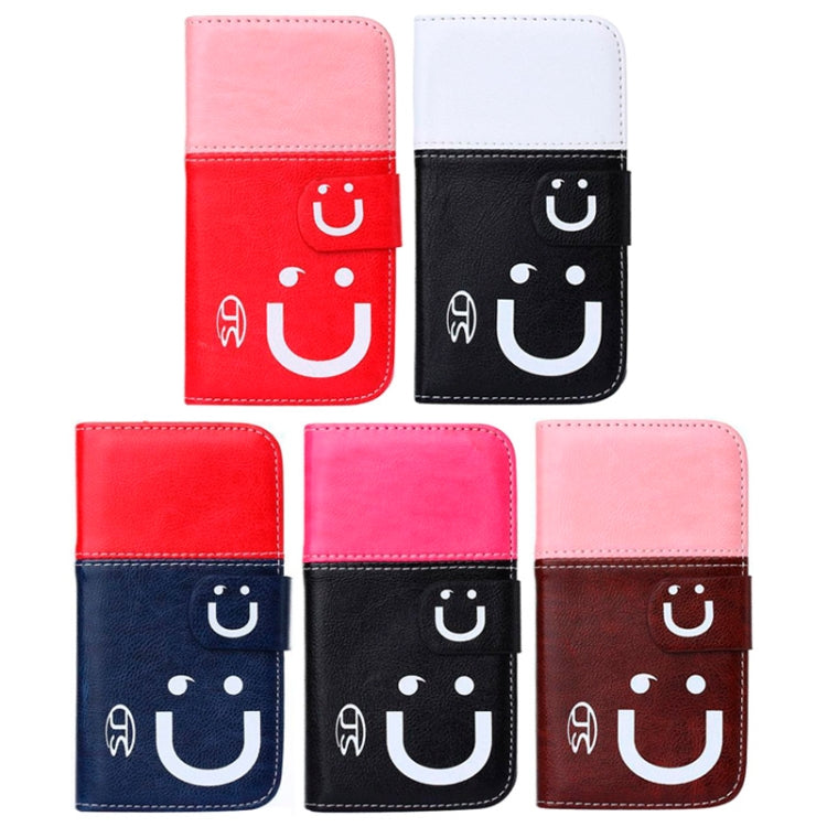 2-color Smile Pattern Leather Case with Card Slots & Holder for Galaxy S5 mini