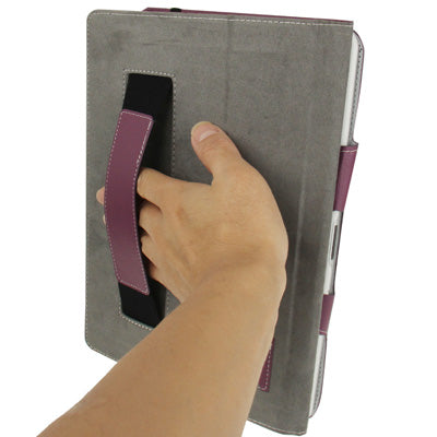 Pure Color Litchi Texture Leather Case with Holder & Elastic Hand Strap for Galaxy Note (10.1) / N8000 / N8010