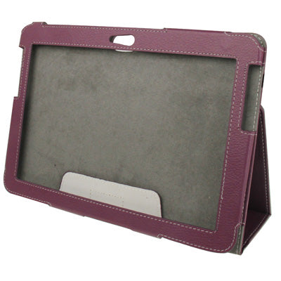 Pure Color Litchi Texture Leather Case with Holder & Elastic Hand Strap for Galaxy Note (10.1) / N8000 / N8010