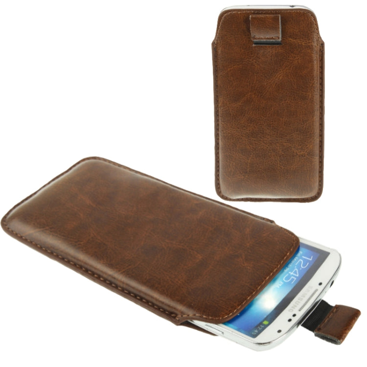 Universal Leather Case Pocket Sleeve Bag with Pull Tab for  iPhone 8 & 7 , iPhone 6 & 6s, Samsung, HTC, Sony and other 4.7 inch Following Mobile Phones