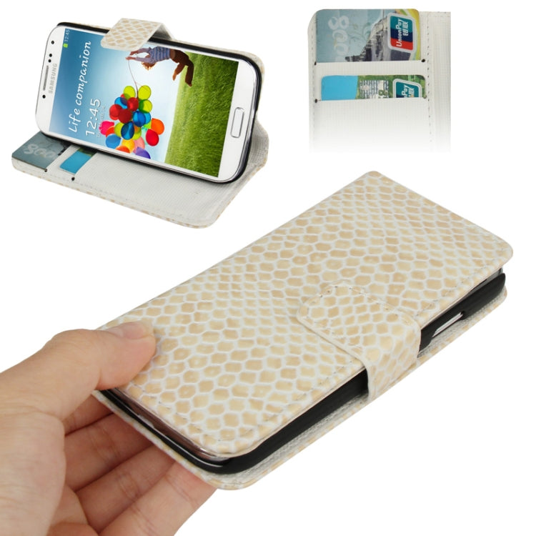 Snakeskin Texture Leather Case with Credit Card Slots & Holder for Galaxy S IV / i9500