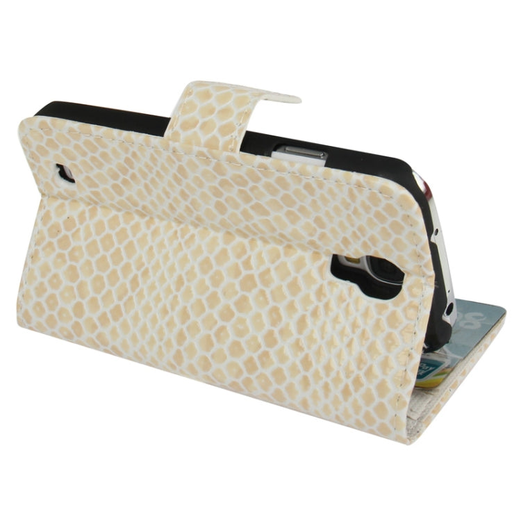 Snakeskin Texture Leather Case with Credit Card Slots & Holder for Galaxy S IV / i9500
