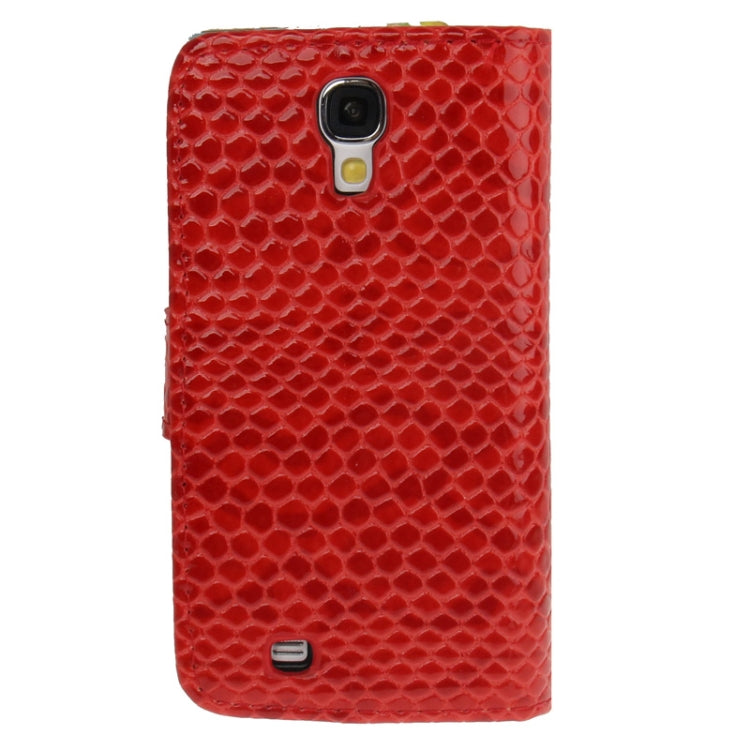 Snakeskin Texture Leather Case with Credit Card Slots & Holder for Galaxy S IV / i9500
